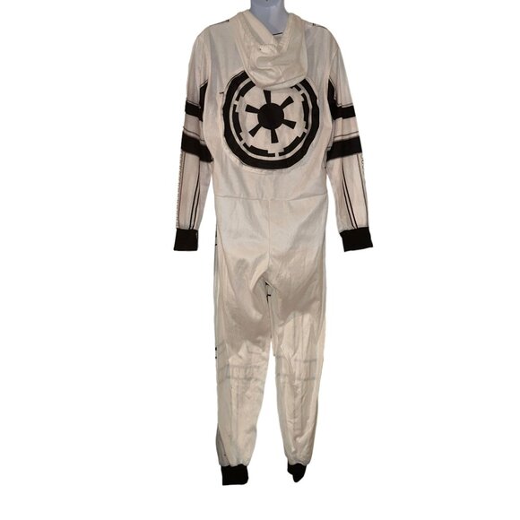 READ NWT Disney Star Wars Clone Trooper Pajamas Mens L Fleece Costume One Piece - Picture 7 of 11
